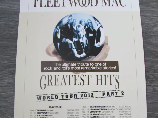 Rumours of Fleetwood Mac Greatest Hits 2012 all tour Dates Tribute Band Poster 3