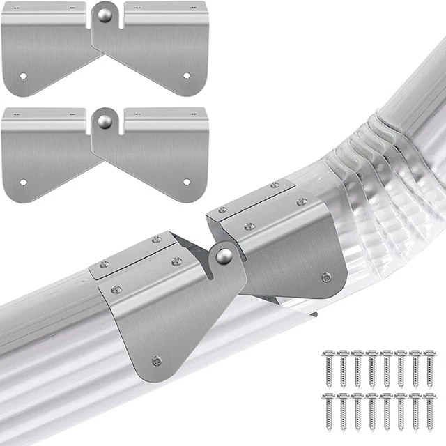 2Piece Gutter Extension Hinge Downspout Extension Flip- Hinge Silver T6J6