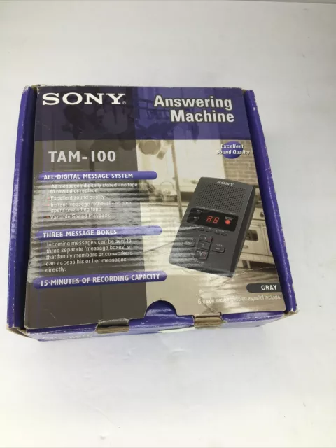 Sony TAM-100 Telephone 3-Mailbox Digital Answering Machine  Gray- NEW Ooen Box!