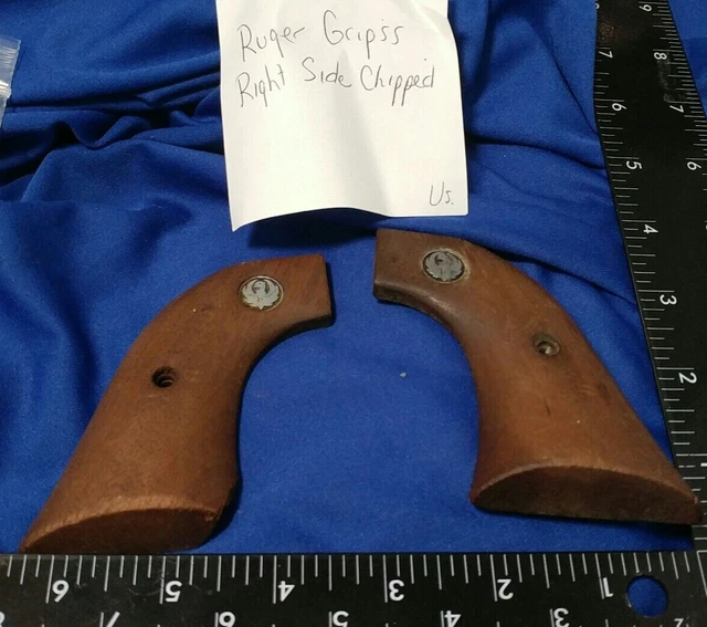 RUGER WOOD GRIPS Pistol Revolver Handgun Gun Parts Vintage Right Side