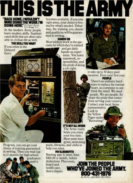 Vintage Print Ad 1979 This is the Army U.S. Army Join The People Recruiting