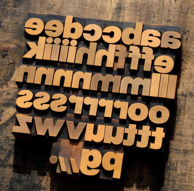 letterpress printing blocks type vintage printer letter typography antique old!.