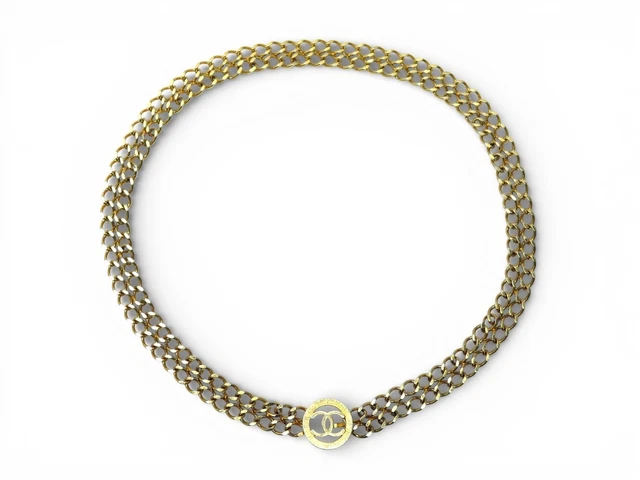 Ceinture Chaîne Femme Dorée Inaltérable Avec Médaillon Tête De Lion - Réglable 90 Cm, Neuf (petits Défauts)