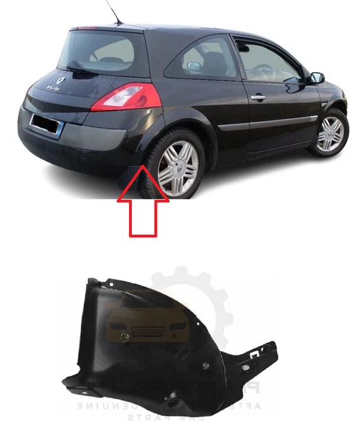 Nuovo Per Renault Megane 02-08 Parafango Interno Fodera Posteriore Destra O/S