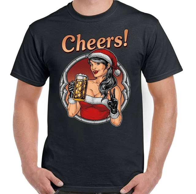 Sexy Babbo Natale Divertente da Uomo T-Shirt Segreto Birra Umoristica Regalo