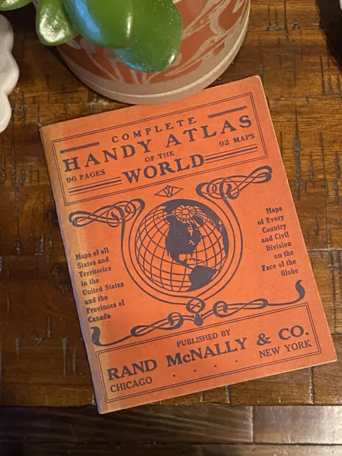 Antique, Rand McNally Dollar Atlas Of The World.  1916