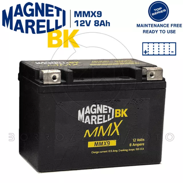 BATTERIA MMX MARELLI MMX9 = YTX9-BS SIGILLATA per SUZUKI GS 400 E ANNO 1991