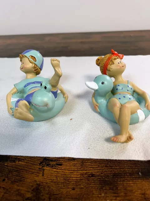 Deko figuren Mädchen und Junge in badesachen 2er Set