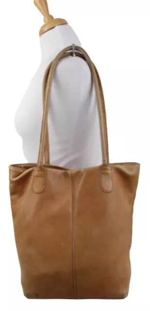 Large Hobo International Distressed Tan Brown Genuine Leather Shoulder Bag Hobo