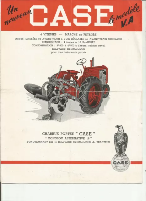 Case Tracteur Va + Bisoc 12 / Catalogue Brochure Depliant Prospectus