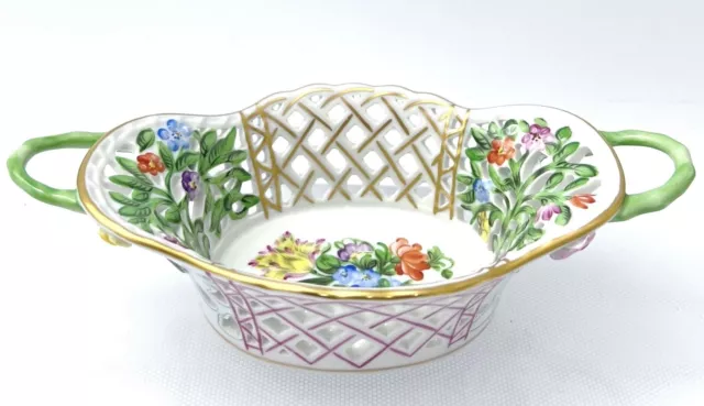 Herend bouquet de tulip breakthrough basket bowl 7432 BT