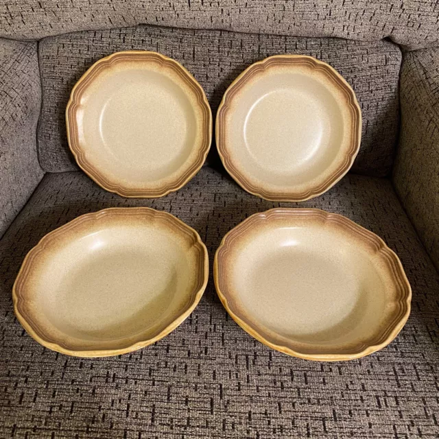 SET of 4 MIKASA Whole Wheat E8000 Oven To Table Soup Cereal Bowls 8.5" Japan