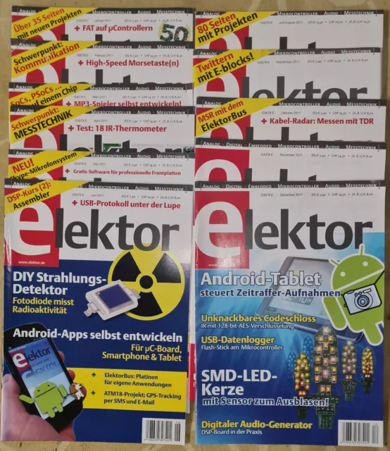 Elektor - Zeitschrift 2011 Komplett Hefte 1 - 12 Elektronik Magazin