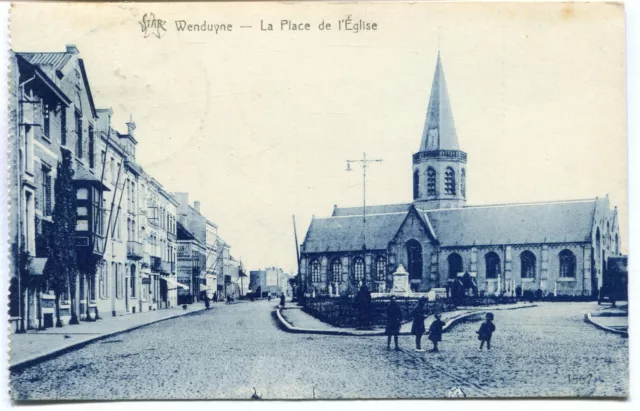 CPA - Carte postale - Belgique - Wenduyne - La Place de l'Eglise - 1933 (DO17133