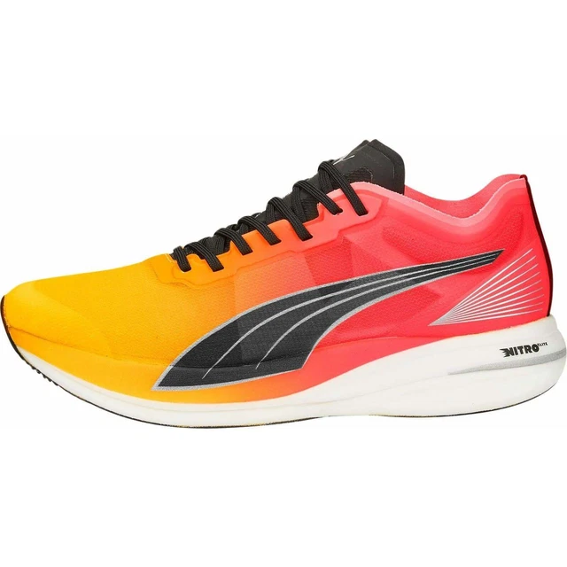 Puma Deviate Nitro Elite Fireglow Mens Training Comfort Running Shoes - Yellow