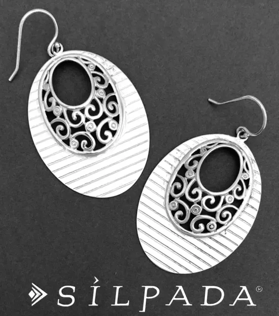 SILPADA STERLING SILVER FILIGREE SCROLL Oval Earrings~#W2039~RETIRED ...