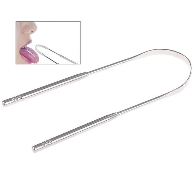 1 Pc Stainless Steel Tongue Cleaner Scraper Oral Care Bad Breath Sweeper Too^ob