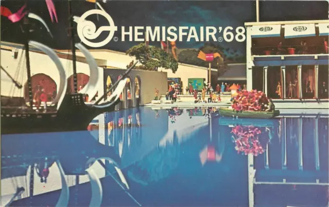 San Antonio TX Hemisfair ‘68 Worlds Fair Las Plazas Del Mundo Vintage Postcard