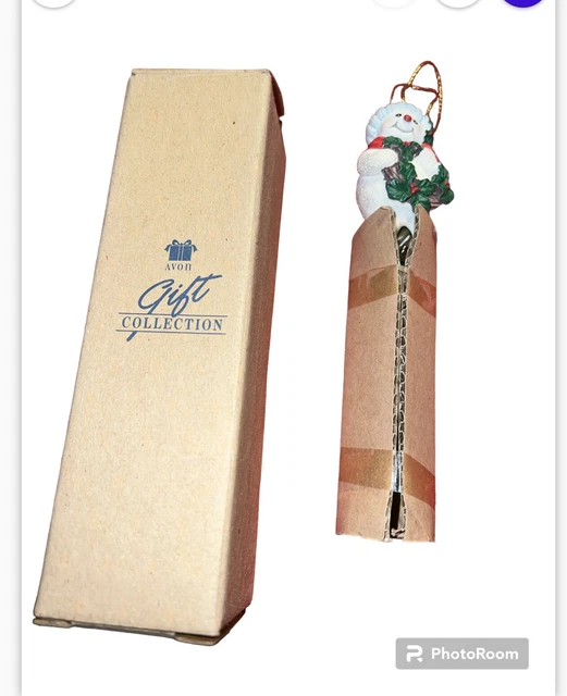 Vintage Avon 1995 Gift Collection Icicle Fun Ornament Snowman with Wreath & Box