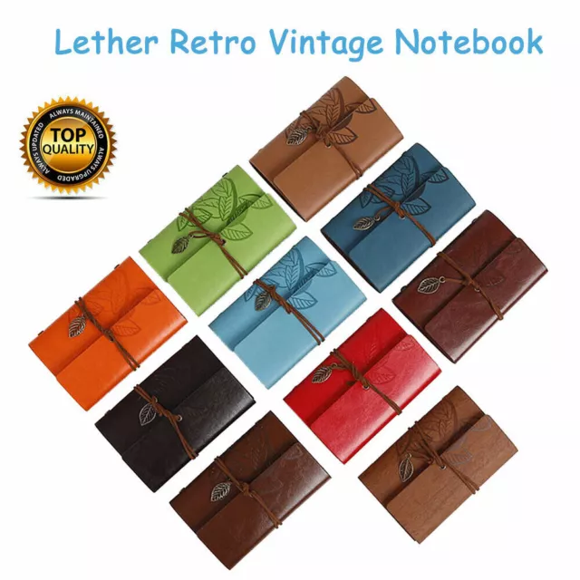 Classic Leather Cover Notebook Vintage Blank Journal Retro Writing Diary Bound