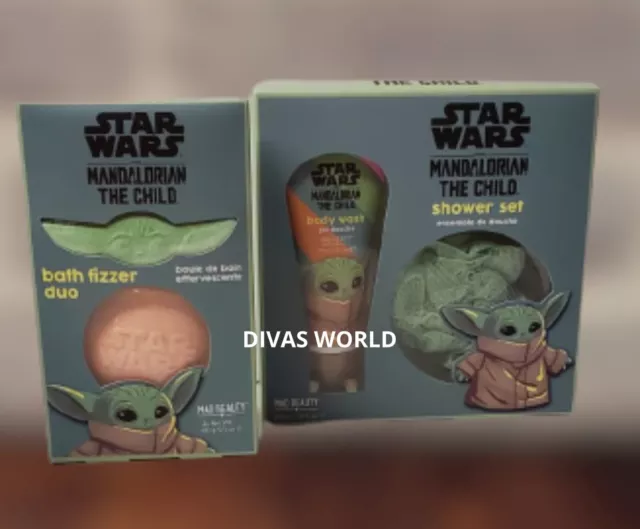 Star Wars Mandalorian Shower Set / Bath Fizzer Duo Baby Yoda Bath Gift Sets NEW