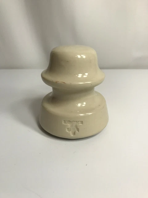 Vintage ~ White/Cream Porcelain Insulator ~ LOCKE 44 M ~ USA 2