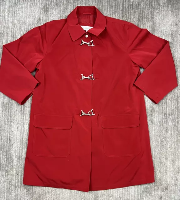 Liz Claiborne Jacket Women Large Red Trench Coat