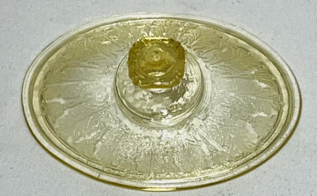 Anchor Hocking PRINCESS TOPAZ YELLOW OVAL SUGAR LID ONLY
