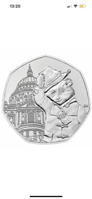 2019 UNCIRCULATED PADDINGTON BEAR AT ST PAULS CATHEDRAL 50P COIN New Sealed Bag