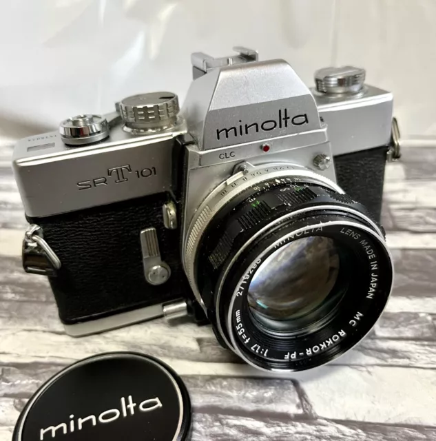 MINOLTA SRT 101 SLR Film Camera w/ MC ROKKOR-PF  1:1.7  f=55m Lens!  From Japan