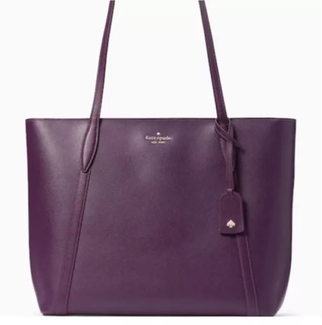 NWOT $359 Kate Spade Large Cara Leather Tote Shoulder Bag - Ripe Plum