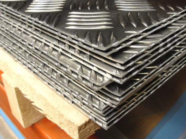 CHEQUER PLATE 5 bar Tread plate Aluminium SHEET- 1.5 2.0 or 3.0 Thick