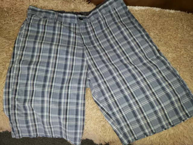 Mens MICROS Brand Blue Plaid Shorts SIZE 38 Waist