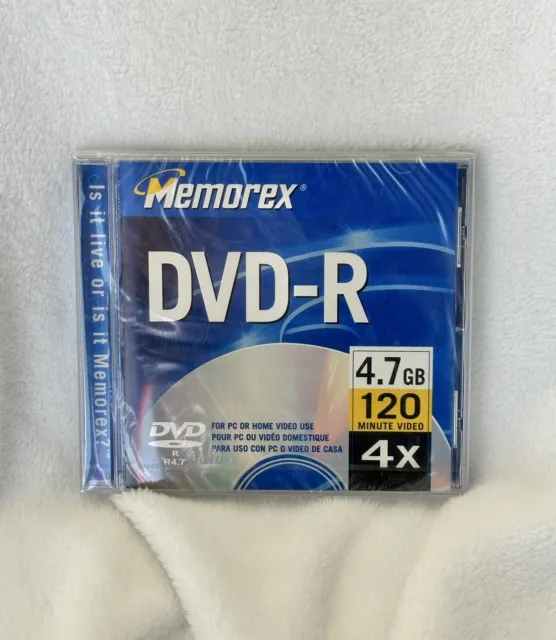 New DVD-R Memorex 4.7 GB 120 Min Recordable DVD Blank Disc Sealed