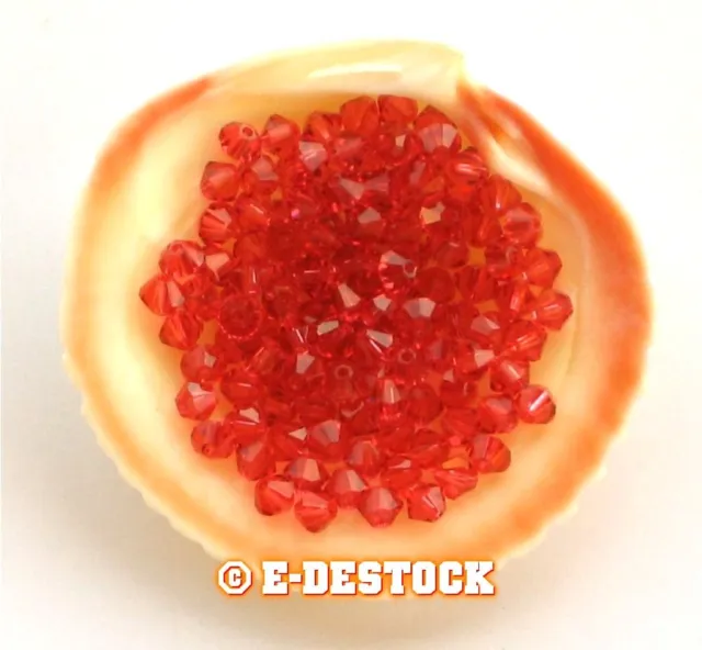 25 Perles Toupies 4mm cristal Swarovski - PADPARADSCHA