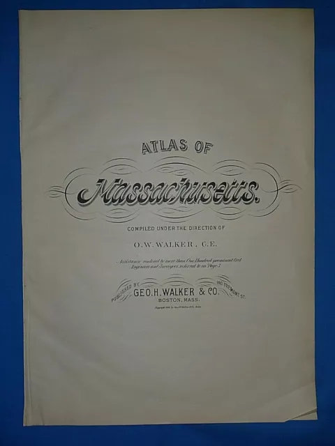 1891 Massachusetts Railroad &Township Map ~ BOYALSTON - MONTAGUE - ATHOL - ETC 2