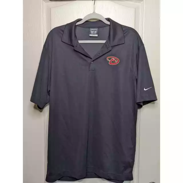 Nike Golf Polo Mens Medium Diamond Backs Miller Lite Black  Dri-Fit