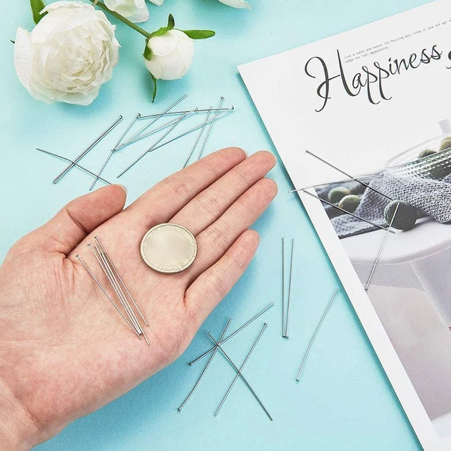200pcs Wholesale Flat Head Pins 15-30mm For DIY Jewelry Making Findings O6Q1