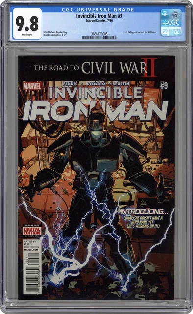 Invincible Iron Man #9A Deodato CGC 9.8 2016 3854770008 1st Riri Williams