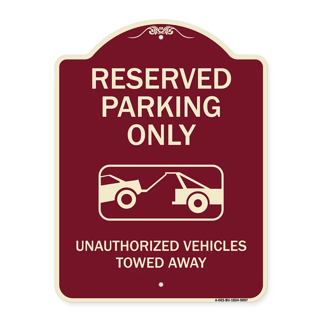 Designer Series - Resident Parking Only Unauthorized Vehicles Towed Away With Gr