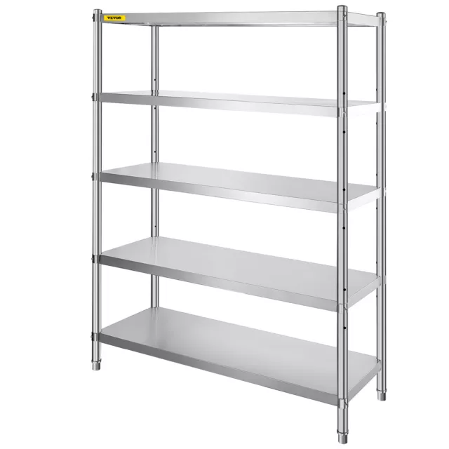 5-Tier Kitchen Shelves Shelf Rack Stainless Steel Shelving Organizer 47.5x18 in