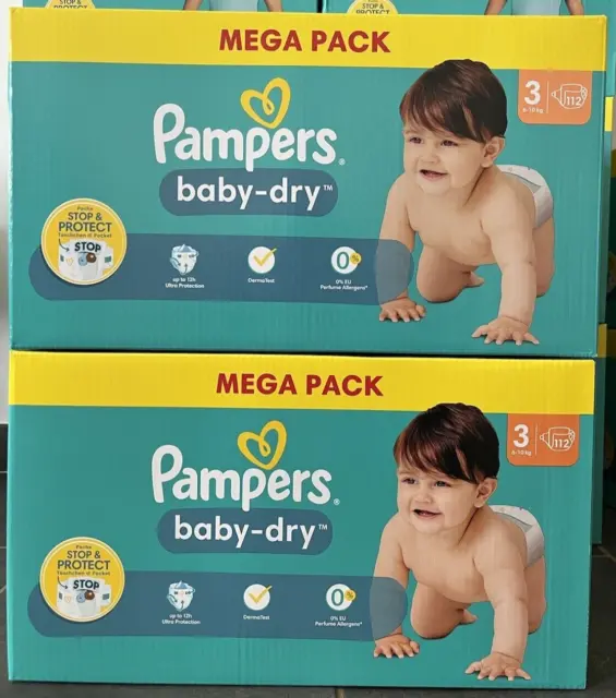 Couches Bébé Baby-Dry Taille 2 4Kg - 8Kg PAMPERS : le paquet de