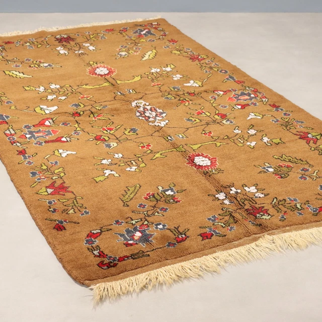 Grand Tapis Ancien Asiatique - Laine Et Coton - Noeud Main - 300 X 210 Cm - Authentique Avec Certificat