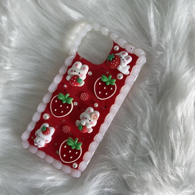 Chinese new year design Cute Bunny  cute decoden diy phone case handmade Cover
