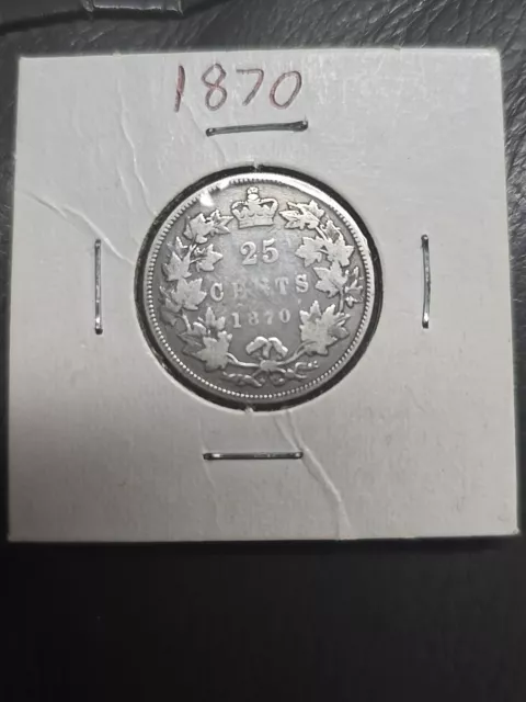 1870 Canada 25 Cents Silver Quarter