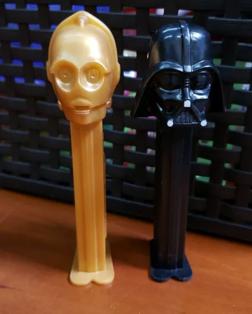 Lot of 2 Vintage STAR WARS Pez Dispensers-Darth Vader and C3PO