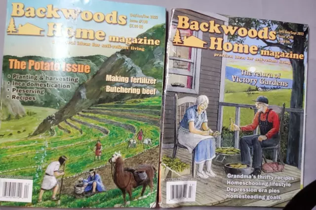 TWO Backwoods Home Magazines Self-Reliant Living 2022 Homesteading Farming Prep