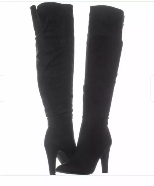 Material Girl Womens Candice Faux Suede Heel Over-The-Knee Boots size 6.5