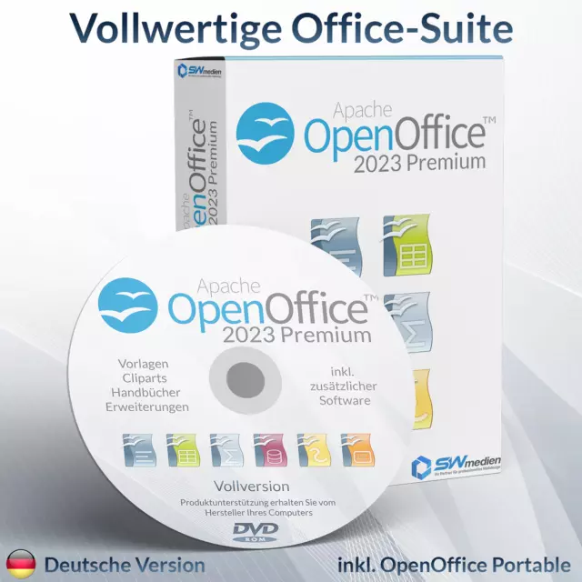 Open Office 2023 Premium Büro Textverarbeitung Tabellen Präsentation Windows