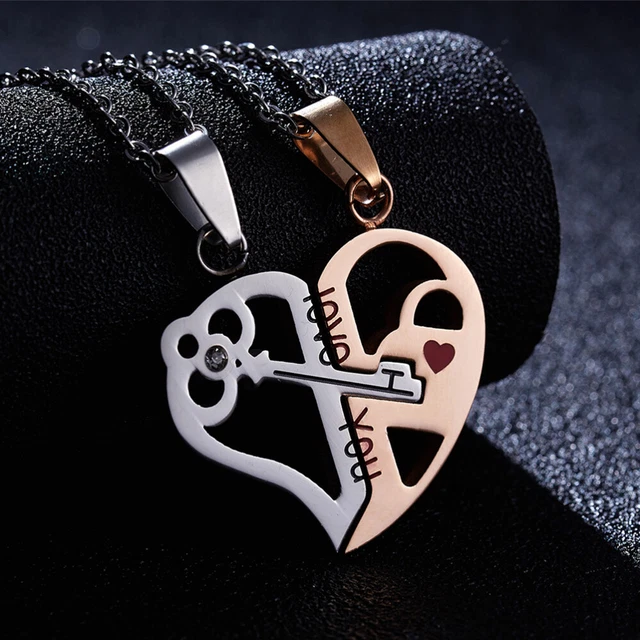 Collana Cuciture Cuore Abbinato Ciondolo Pesca Yang Uomo e Donna Regalo